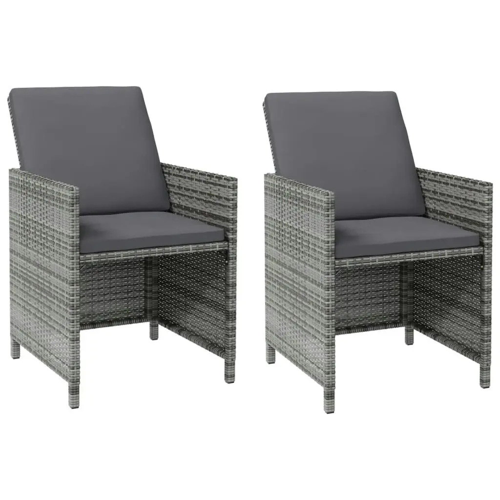 4 Piece Garden Chair and Stool Set Poly Rattan Grey 316753