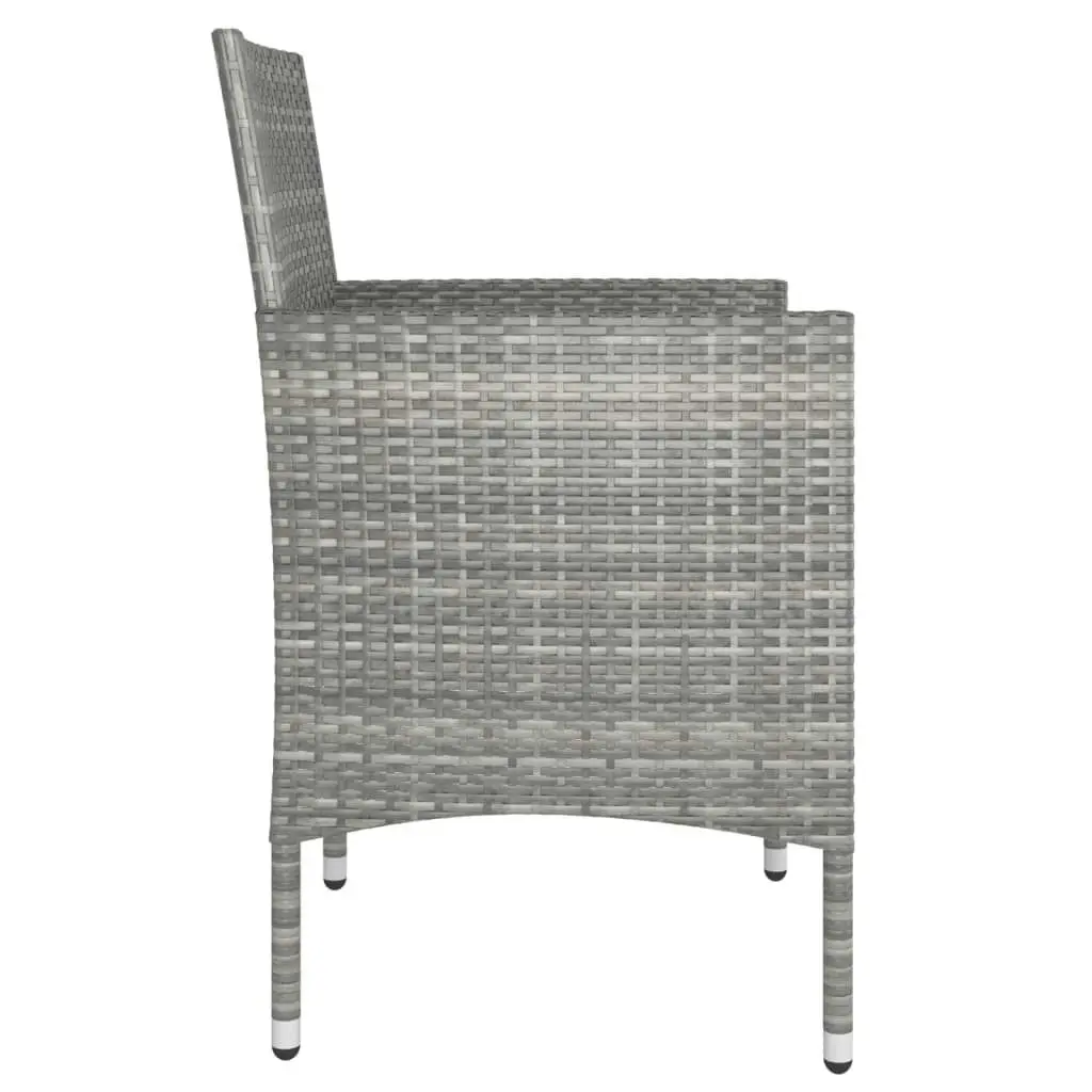 4 Piece Garden Chair and Stool Set Poly Rattan Grey 310611