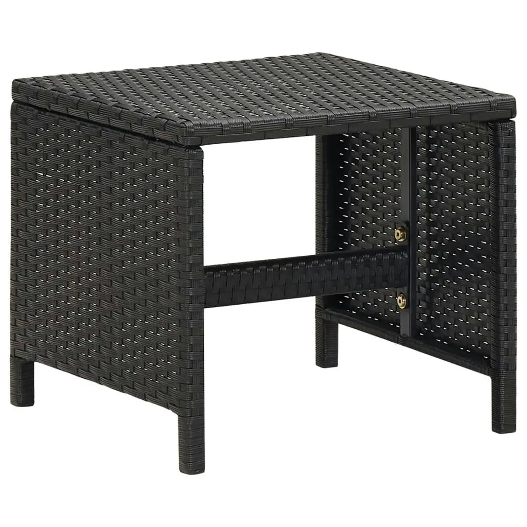 4 Piece Garden Chair and Stool Set Poly Rattan Black 316751