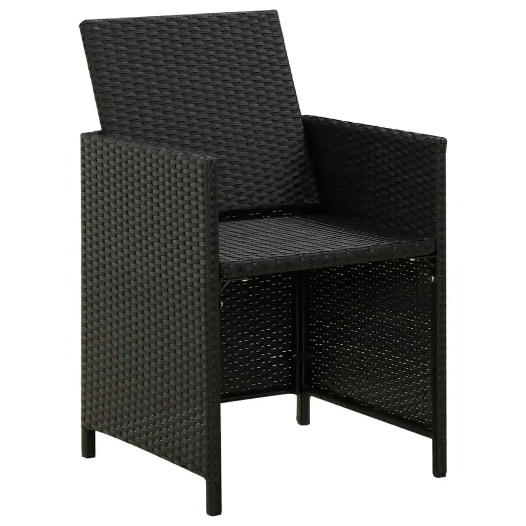 4 Piece Garden Chair and Stool Set Poly Rattan Black 316751