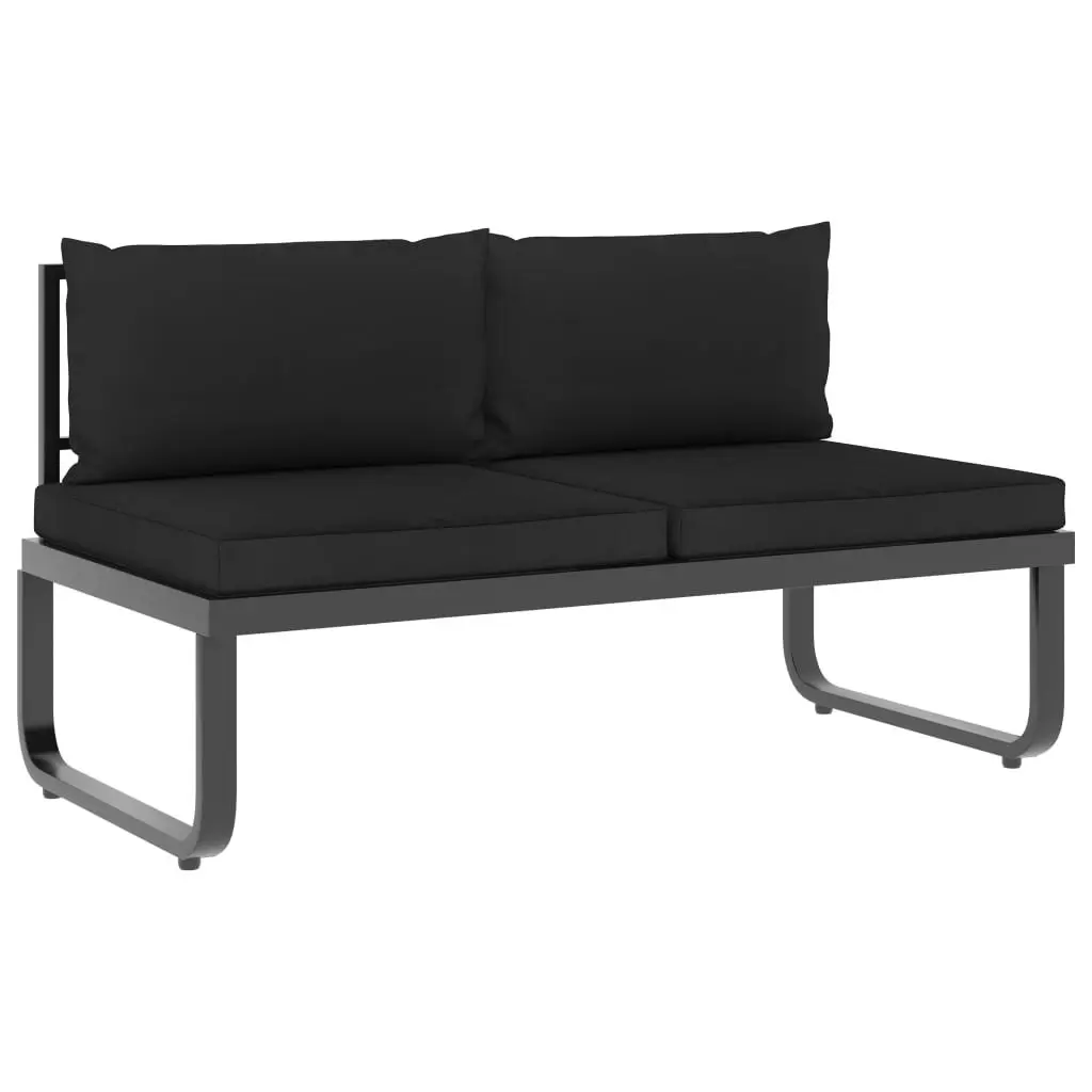 4 Piece Garden Corner Sofa Set with Cushions Aluminium and WPC 48653