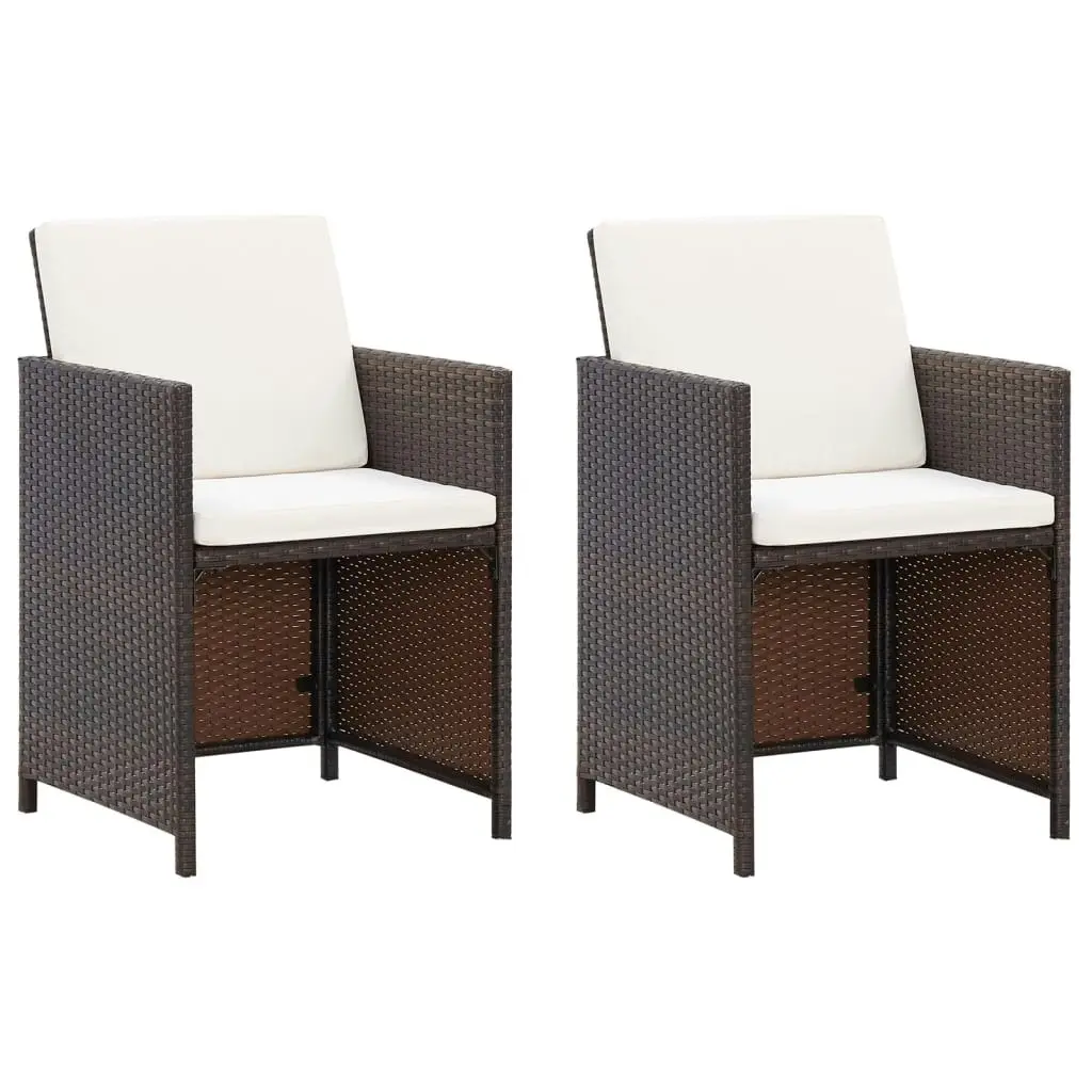 4 Piece Garden Chair and Stool Set Poly Rattan Brown 316780