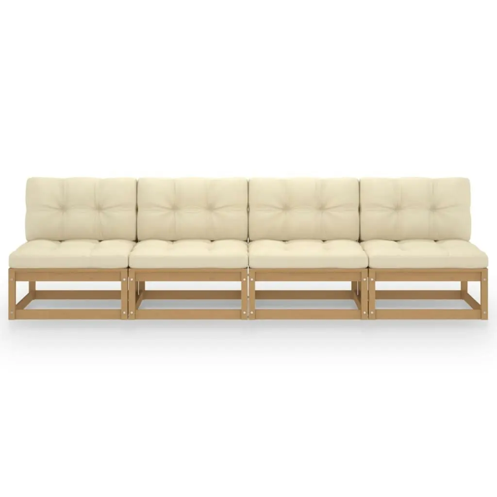 4-Seater Garden Sofa with Cushions Solid Pinewood 3076392