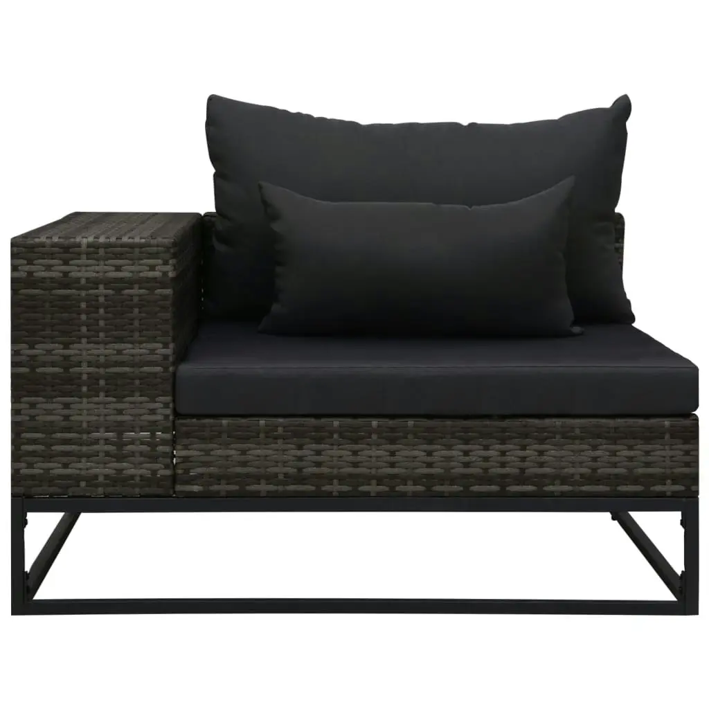 4 Piece Garden Sofa Set with Cushions Poly Rattan Grey 49530