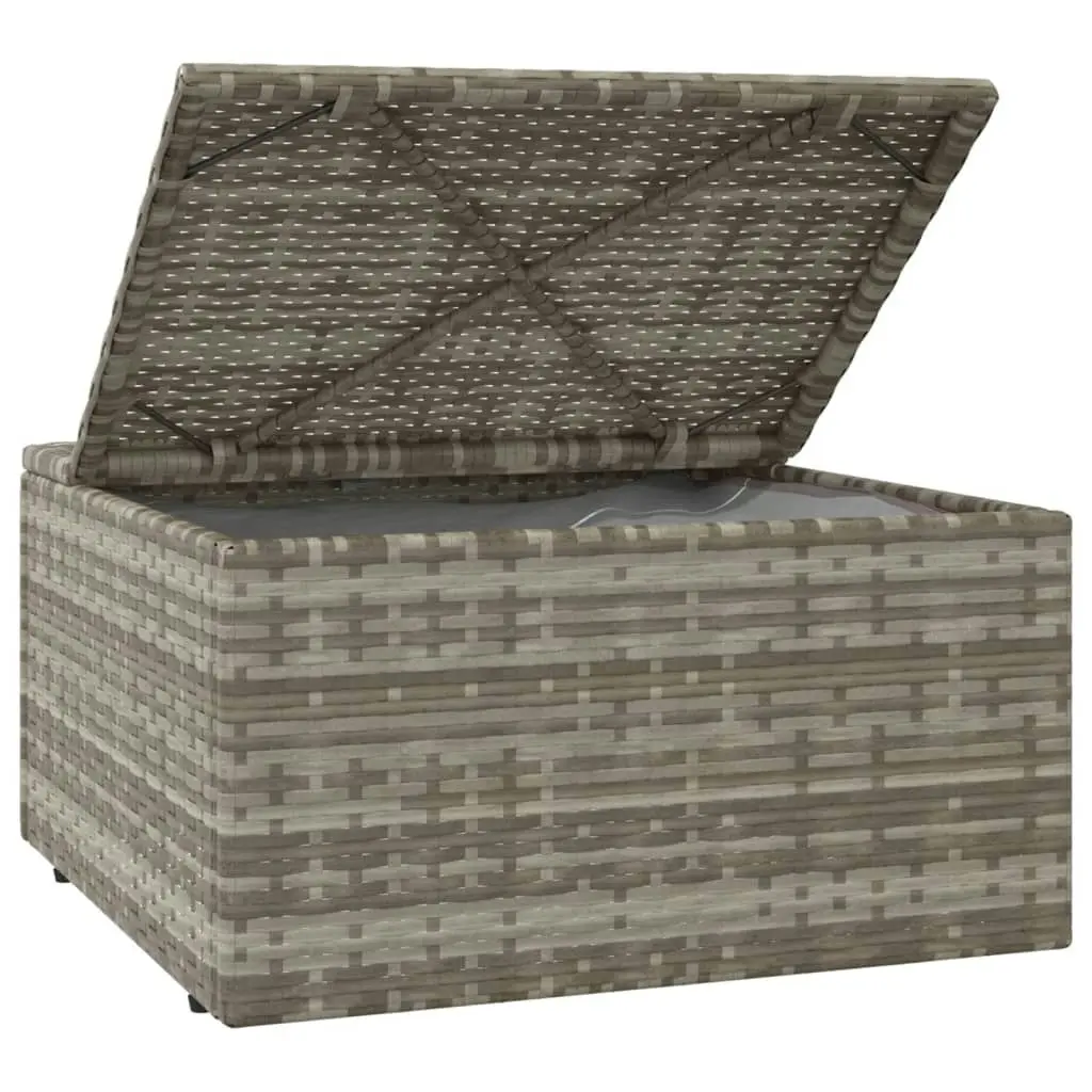 4 Piece Garden Lounge Set with Cushions Grey Poly Rattan 318676