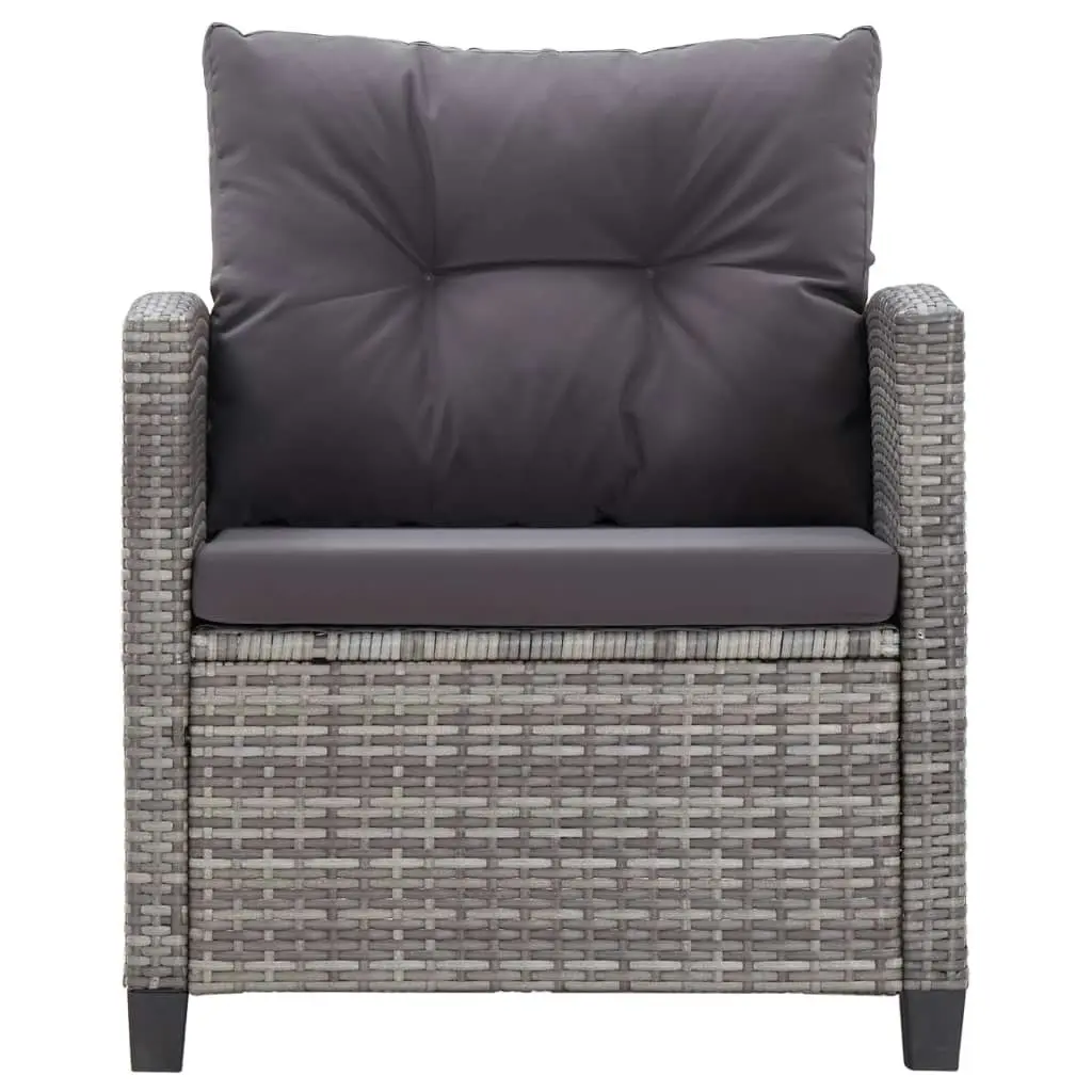 6 Piece Garden Sofa Set with Cushions Poly Rattan Dark Grey 46150