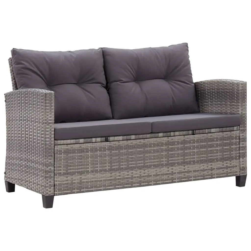 6 Piece Garden Sofa Set with Cushions Poly Rattan Dark Grey 46150