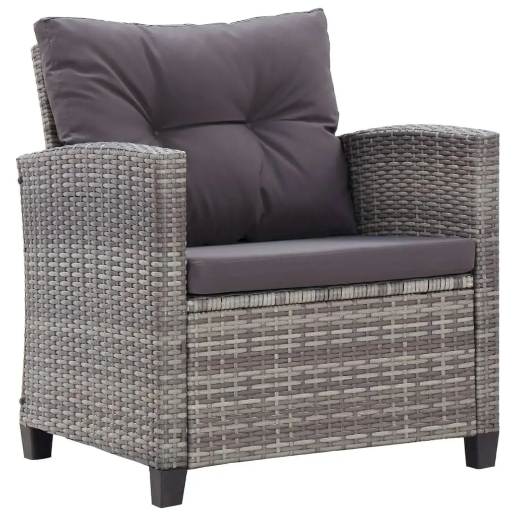 6 Piece Garden Sofa Set with Cushions Poly Rattan Dark Grey 46150