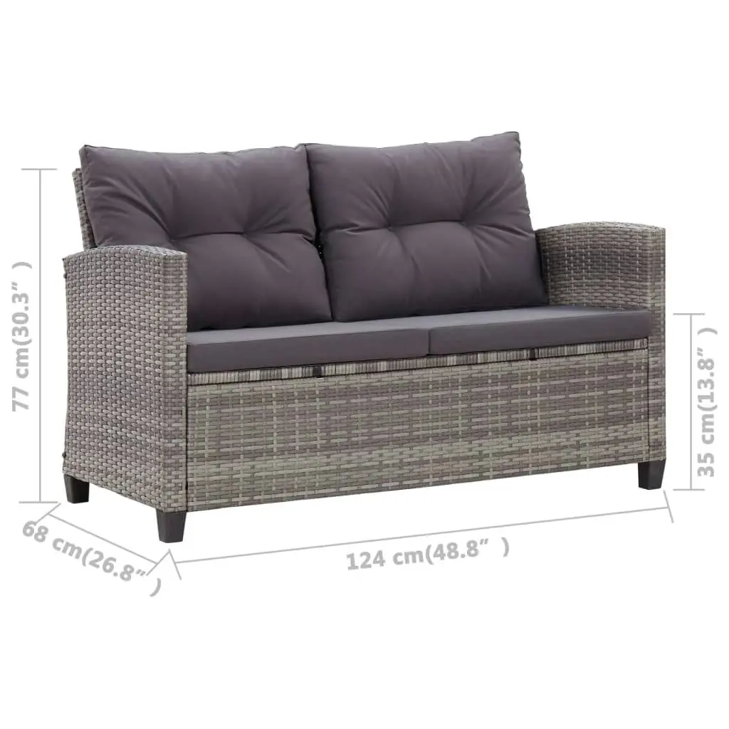 6 Piece Garden Sofa Set with Cushions Poly Rattan Dark Grey 46150