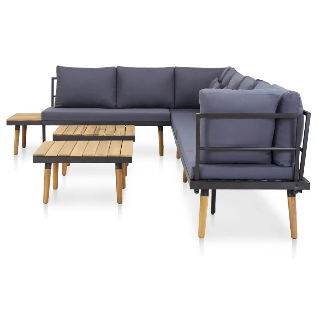 8-Seater Garden Lounge Set with Cushions Solid Acacia Wood 46485