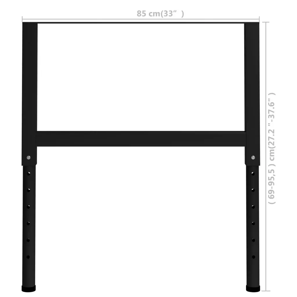 Adjustable Work Bench Frames 2 pcs Metal 85x(69-95.5) cm Black 147933