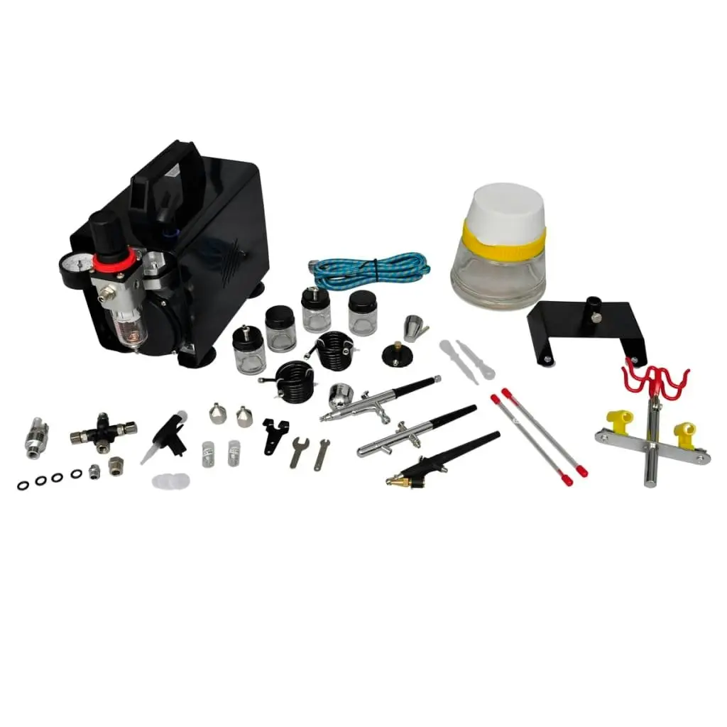 Airbrush compressor set with 3 pistols 255 x 135 x 220 mm 140286