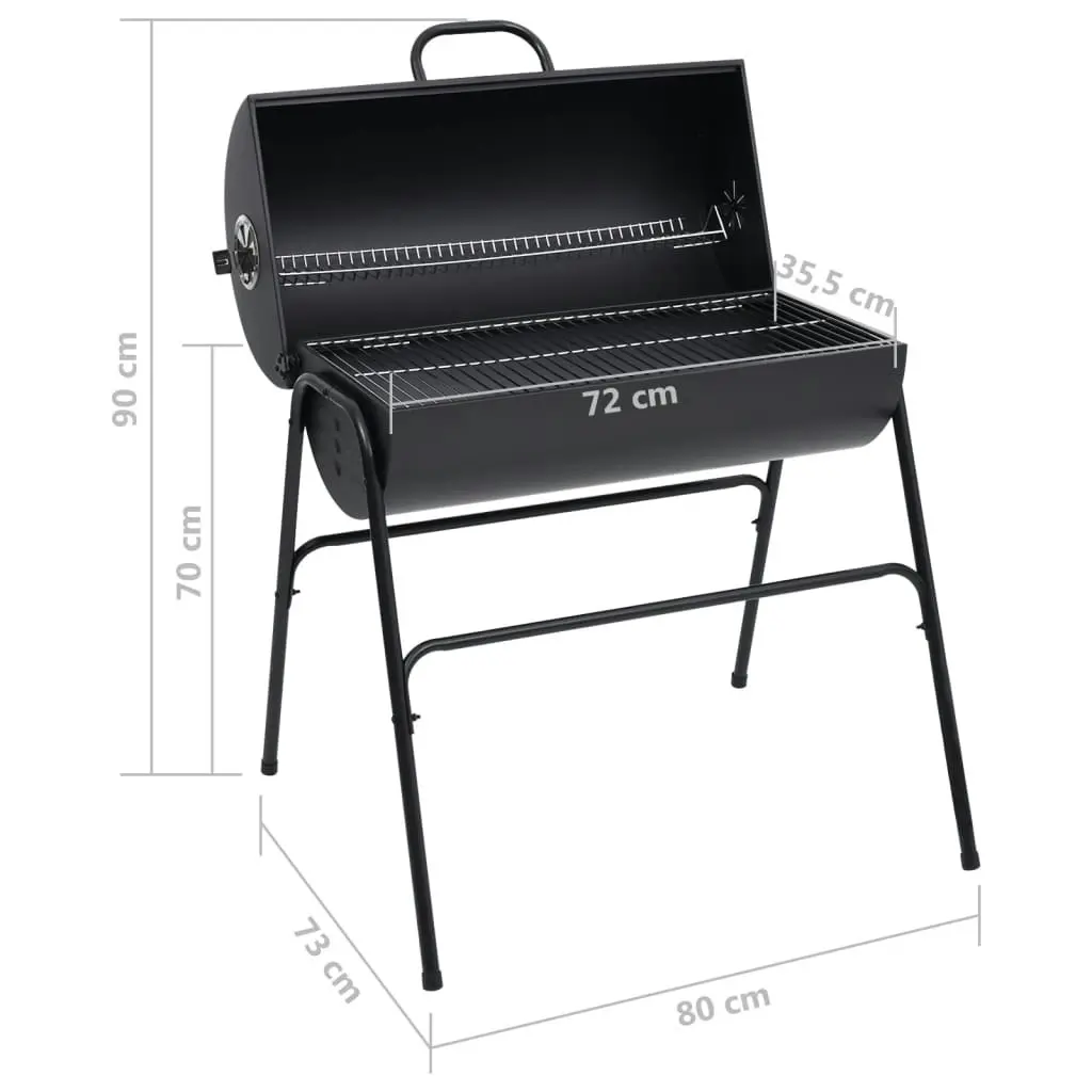 Barrel Grill with 2 Cooking Grids Black 80x95x90 cm Steel 313635