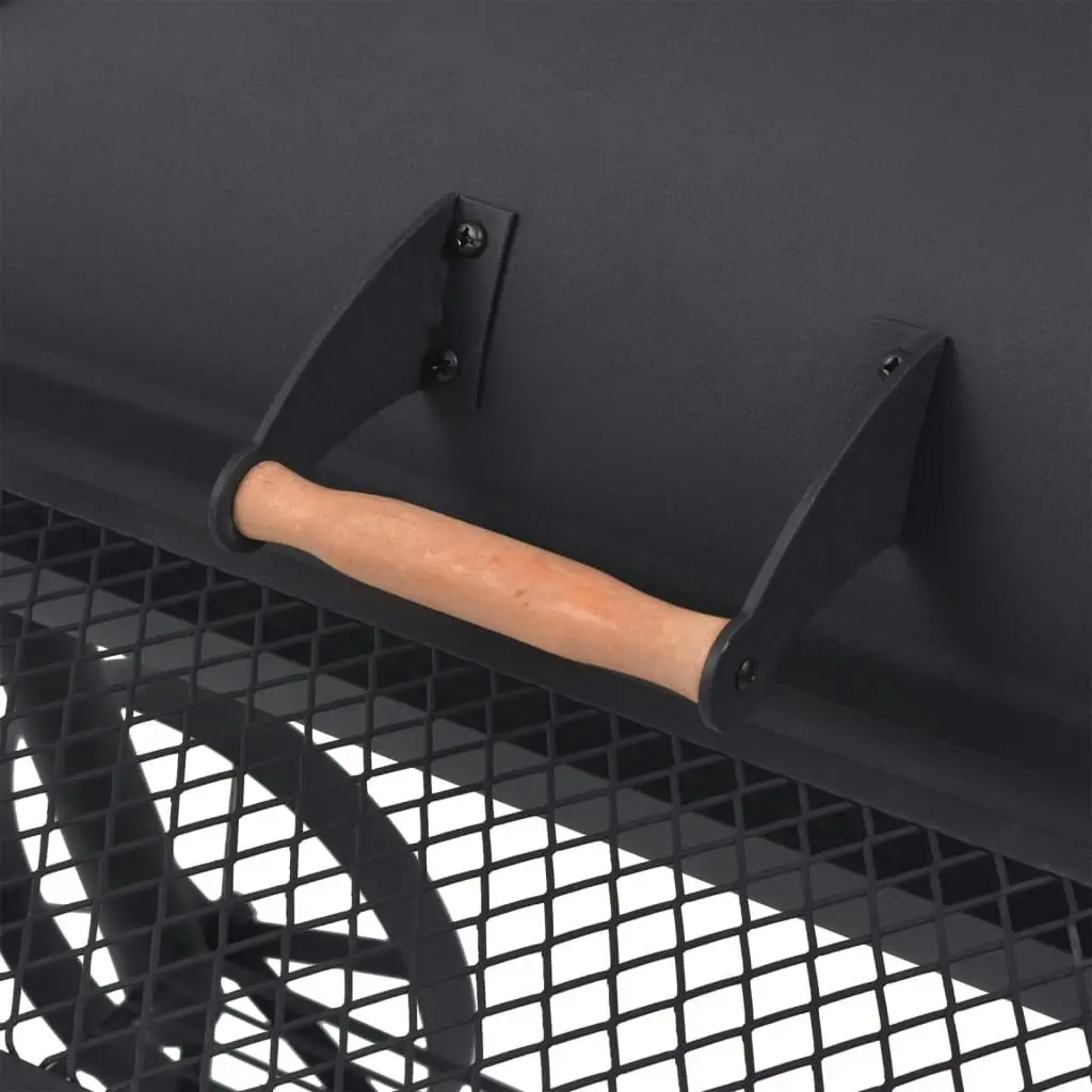 BBQ Charcoal Smoker with Bottom Shelf Black Heavy XXXL 43156