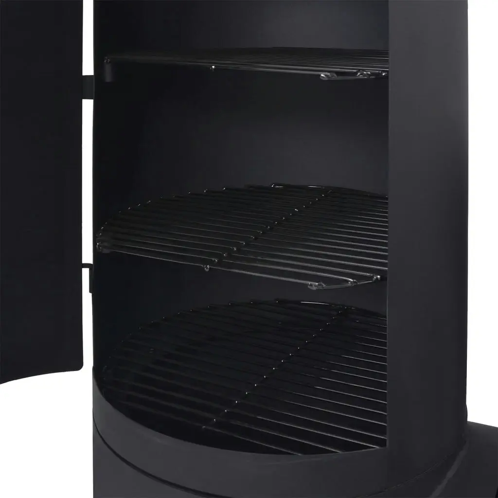 BBQ Charcoal Smoker with Bottom Shelf Black Heavy XXXL 43156