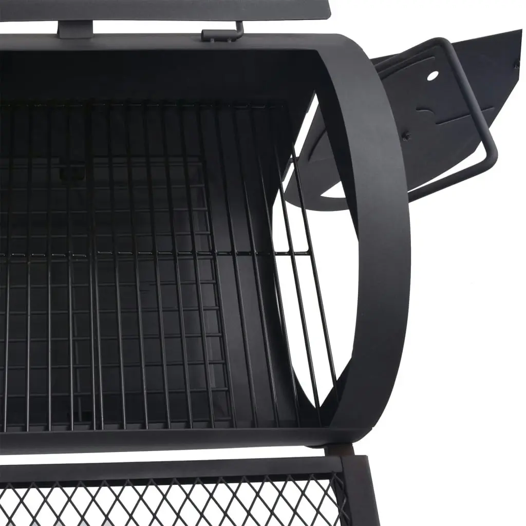 BBQ Charcoal Smoker with Bottom Shelf Black Heavy XXXL 43156