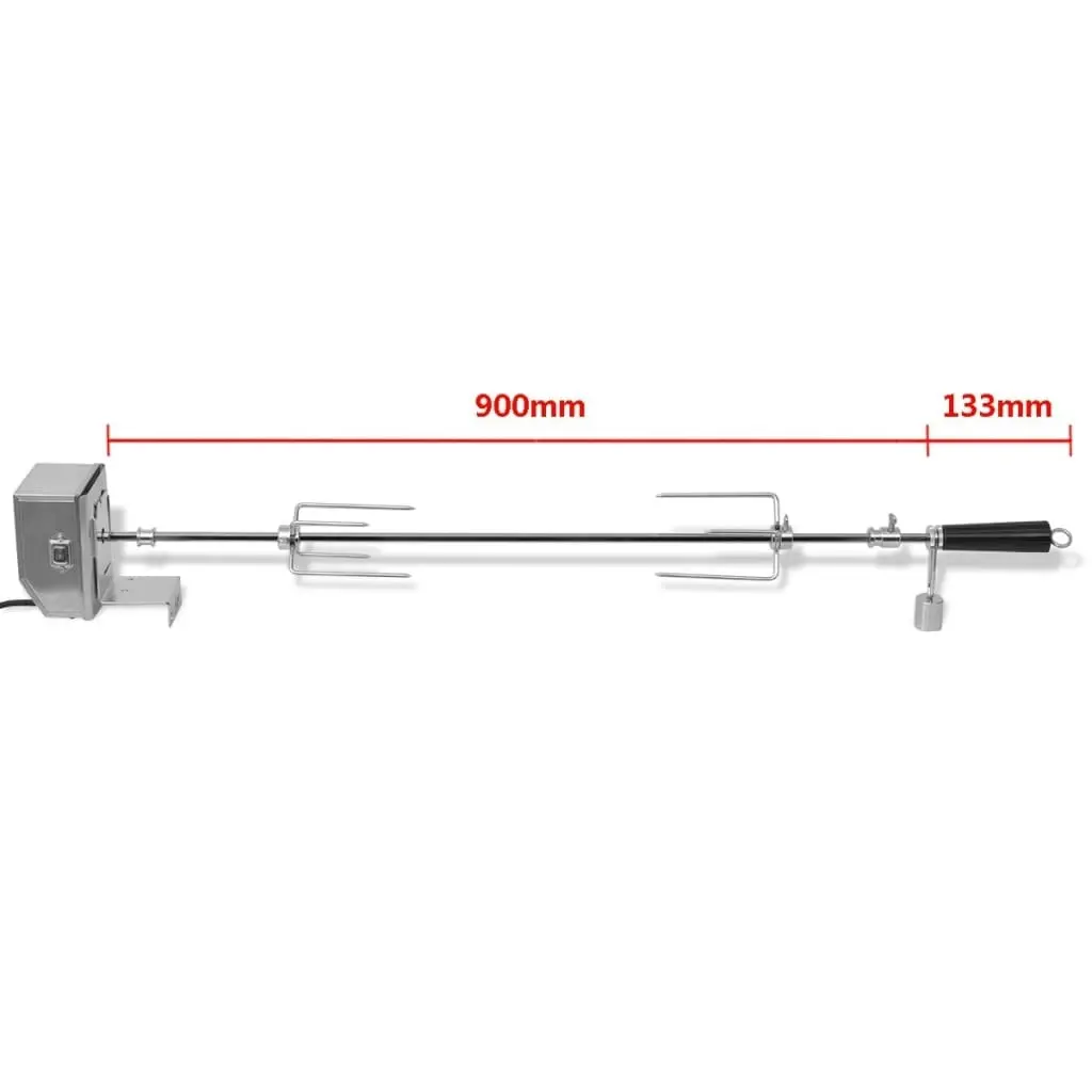 BBQ Rotisserie Spit with Professional Motor Steel 900 mm 42244