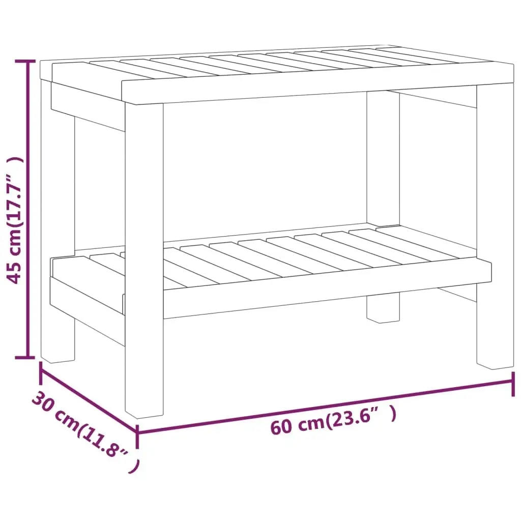 Bathroom Side Table 50x40x45 cm Solid Wood Teak 340746