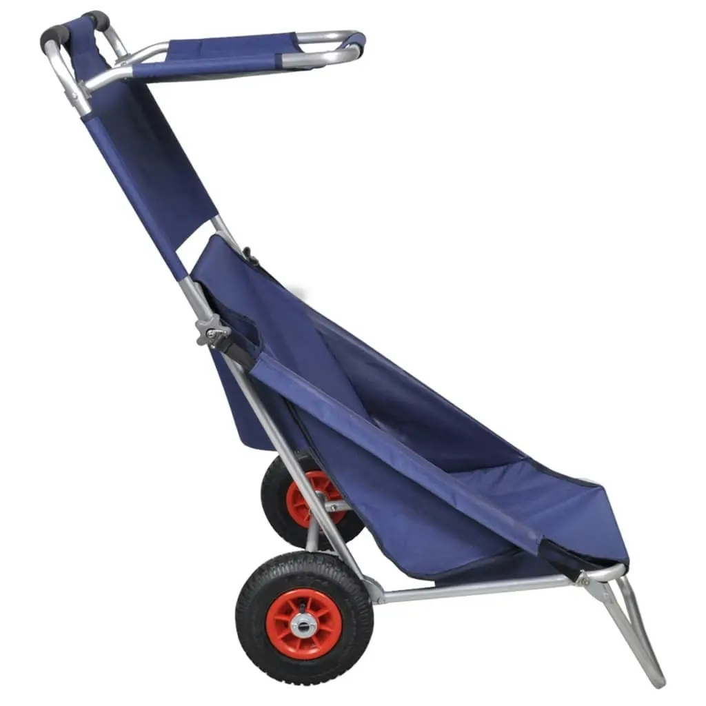 Beach Trolley with Wheels Portable Foldable Blue 90446