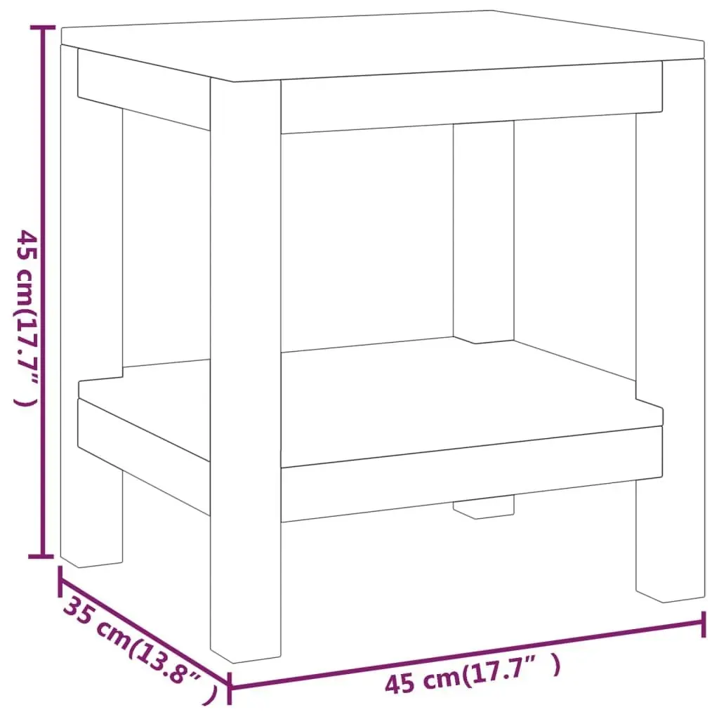 Bathroom Side Table 45x35x45 cm Solid Wood Teak 340747