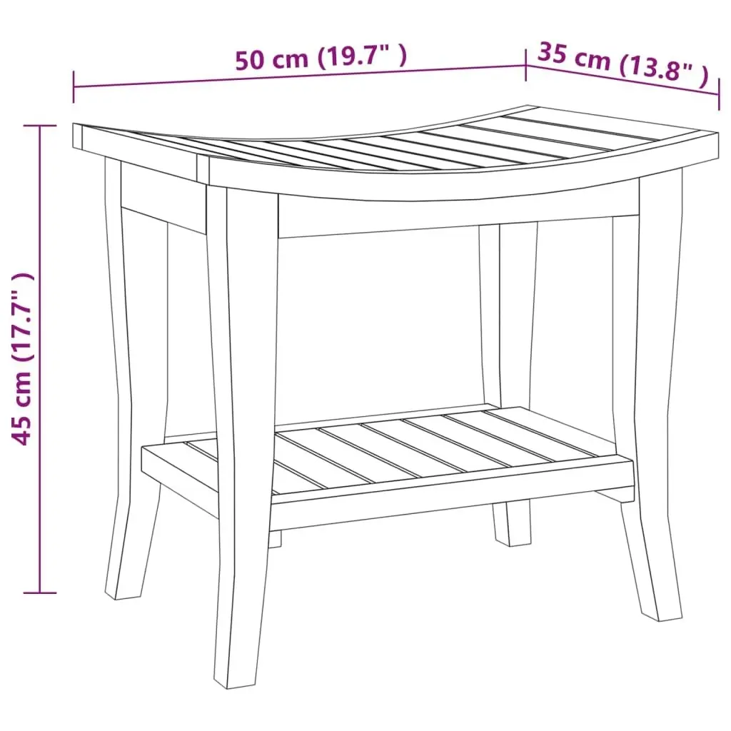 Bathroom Side Table 50x35x45 cm Solid Wood Teak 340748