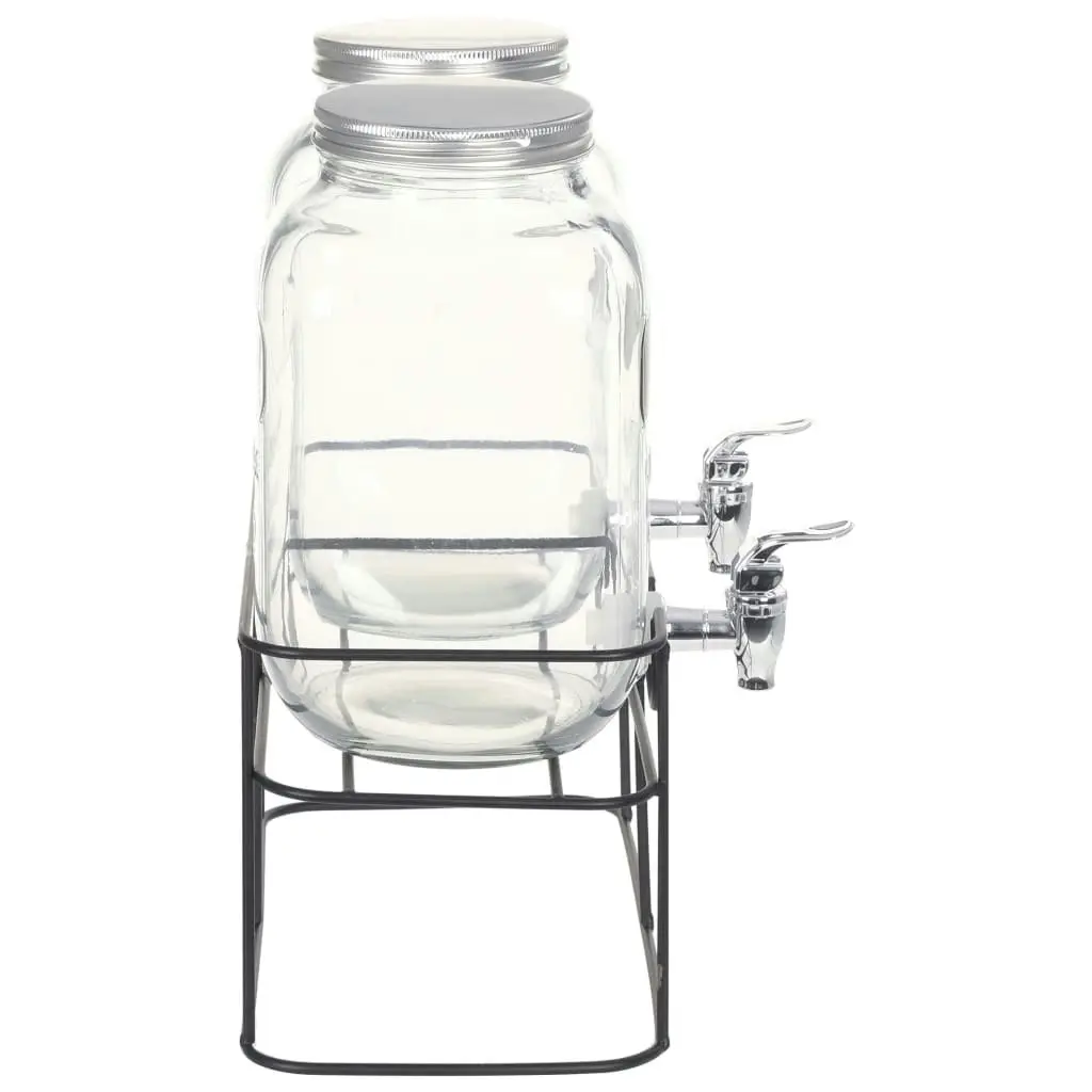 Beverage Dispensers 2 pcs with Stand 2 x 4  L Glass 50830