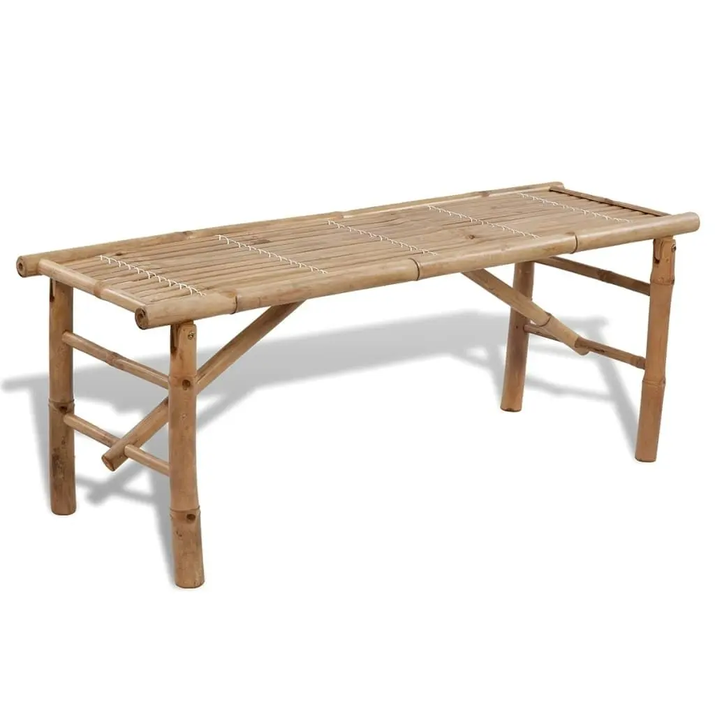 Beer Table with 2 Benches 100 cm Bamboo 41502