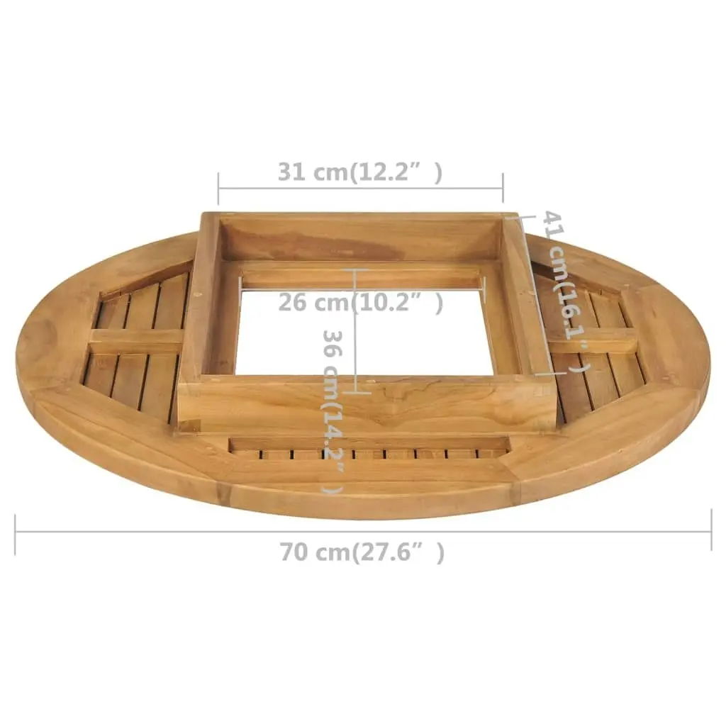 Beer Crate Tabletop Teak 70 cm 43807