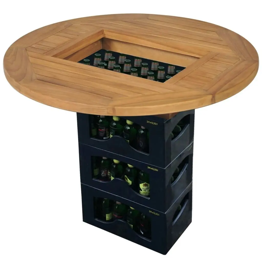 Beer Crate Tabletop Teak 70 cm 43807