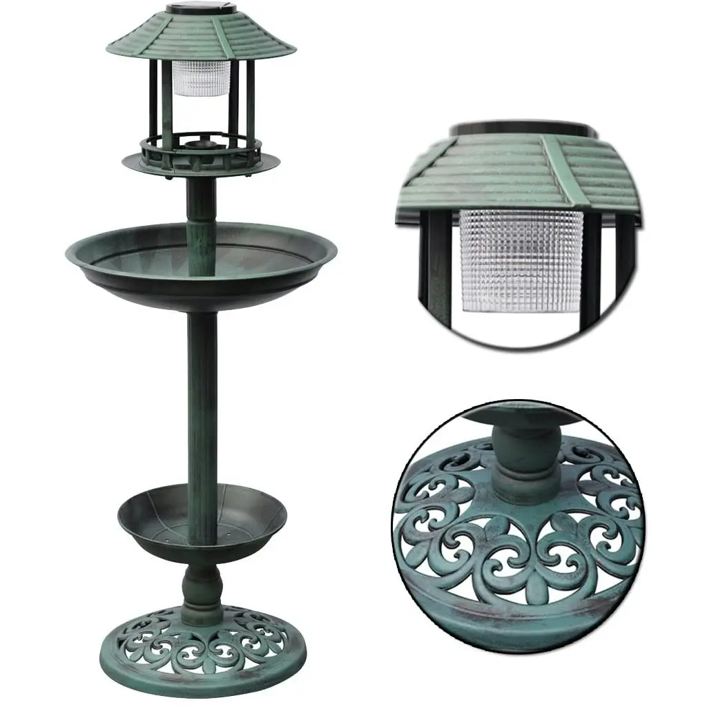 Bird Bath/ Feeder with Solar Light 40537