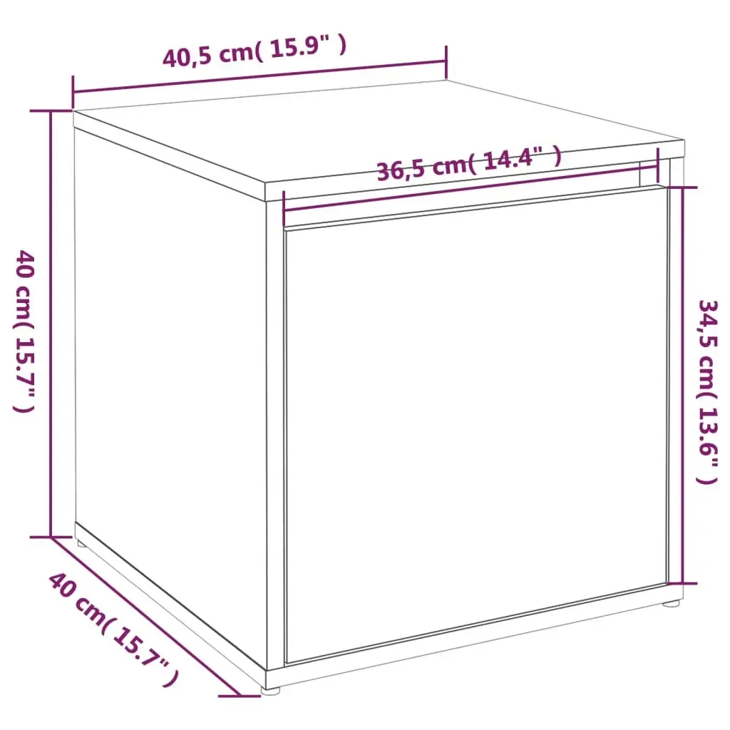 Box Drawer Smoked Oak 40.5x40x40 cm Engineered Wood 820517