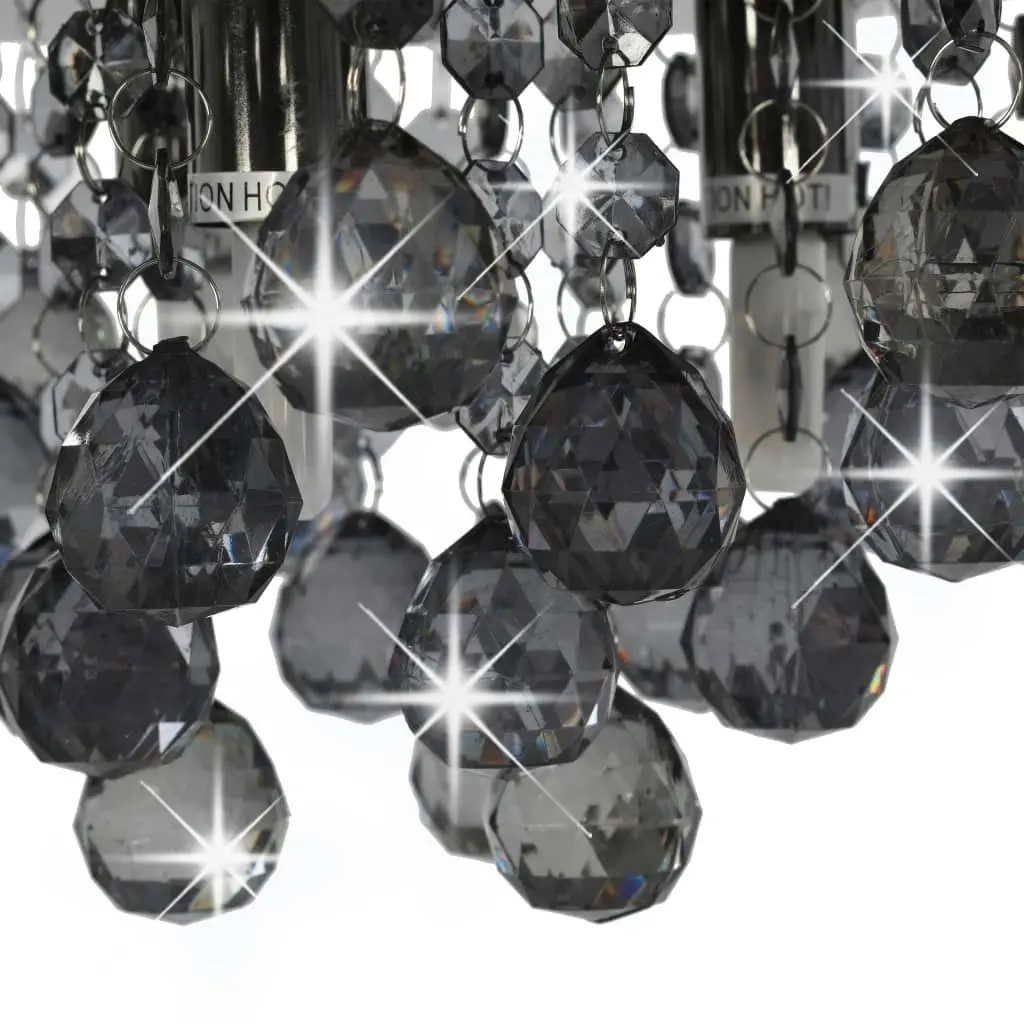 Ceiling Lamp with Smoky Beads Black Round G9 281581