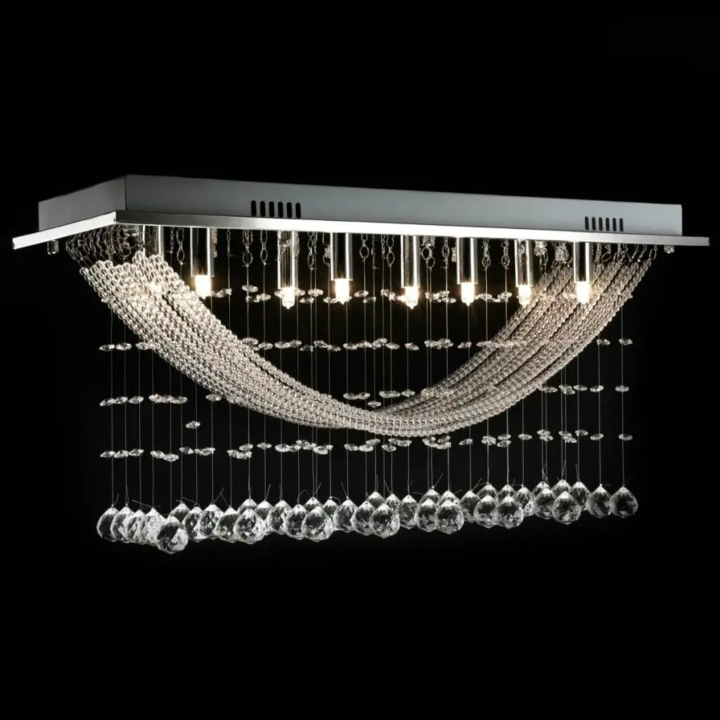 Ceiling Lamp with Glittering Glass Crystal Beads 8 x G9 29 cm 241391