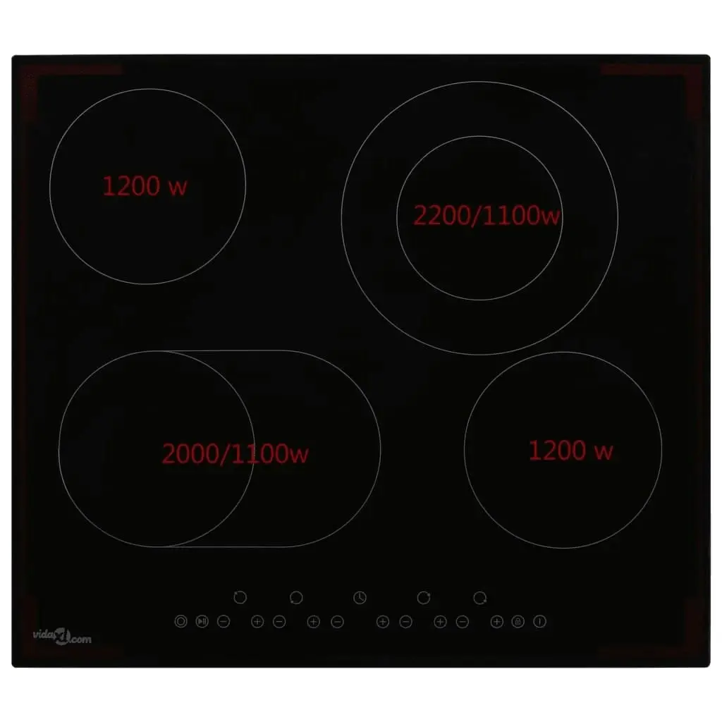 Ceramic Hob with 4 Burners Touch Control 6600 W 51736