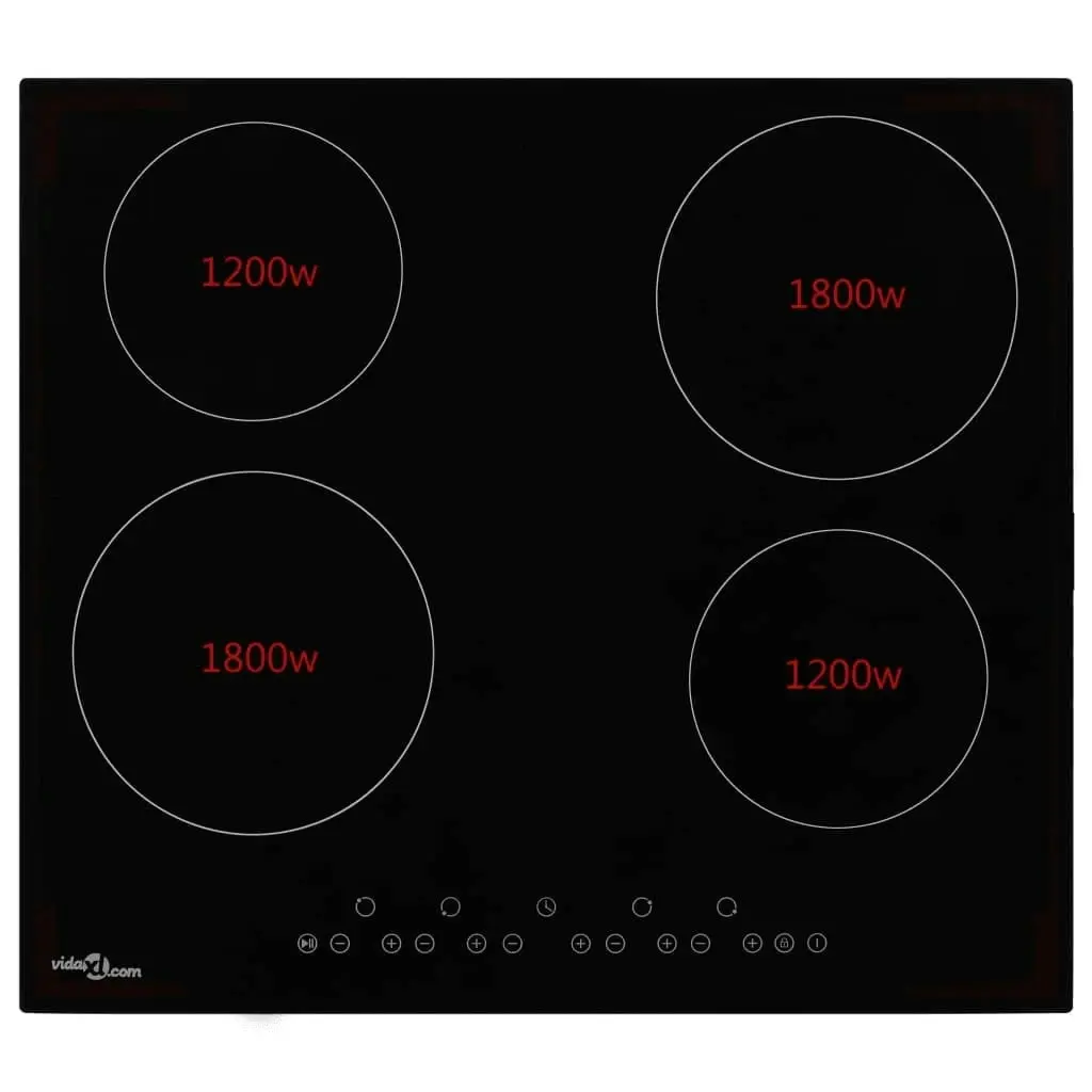 Ceramic Hob with 4 Burners Touch Control 6000 W 51735