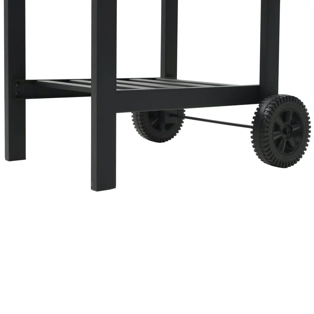 Charcoal-Fueled BBQ Grill with Bottom Shelf Black 44280