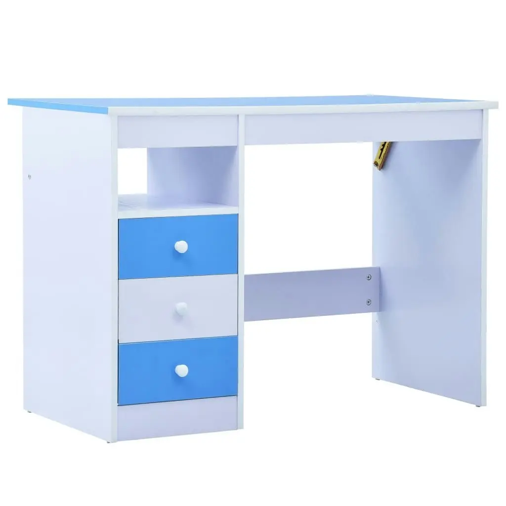 Children Drawing Study Desk Tiltable Blue and White 287446