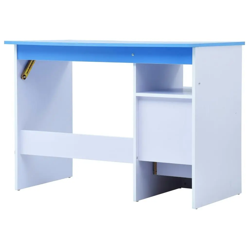 Children Drawing Study Desk Tiltable Blue and White 287446