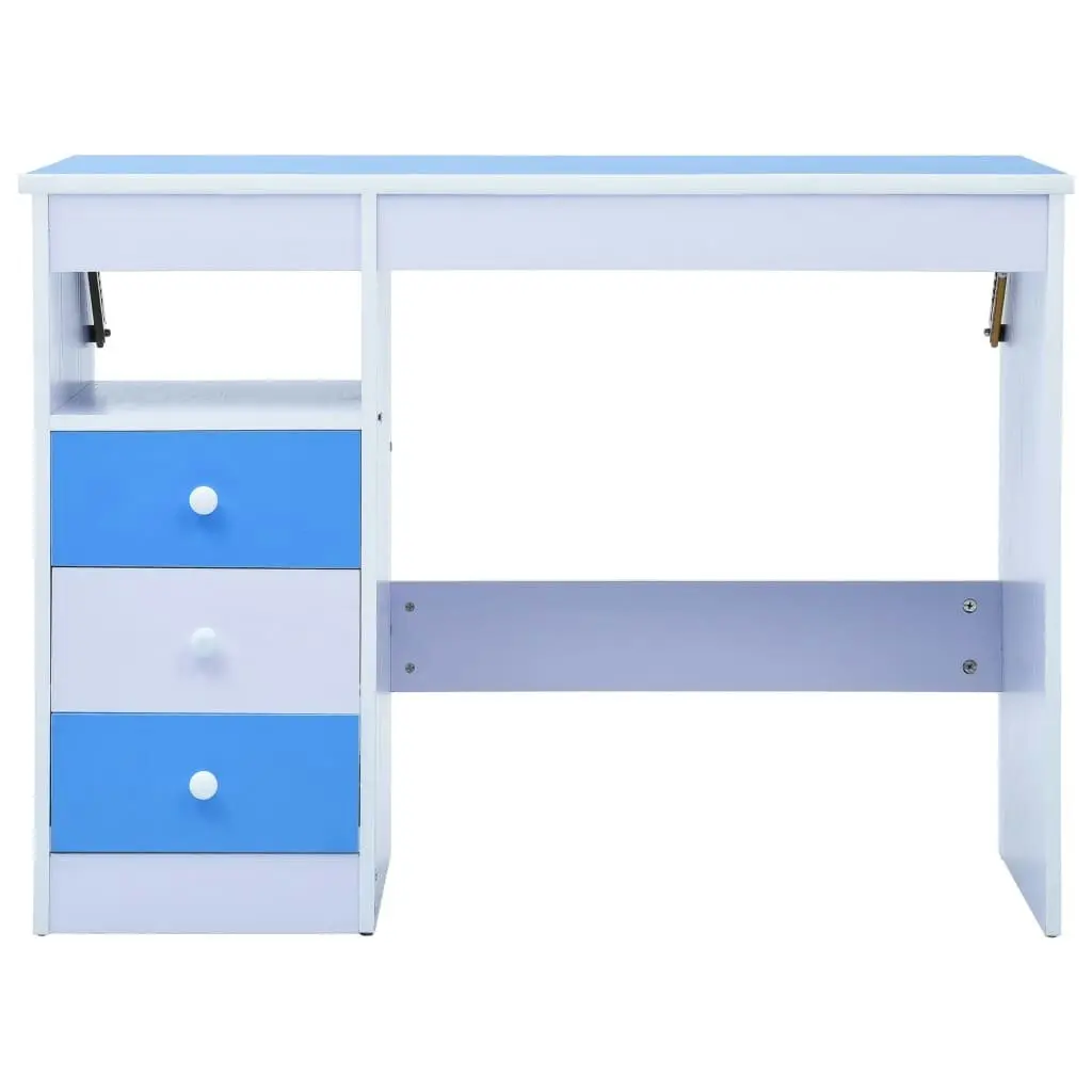 Children Drawing Study Desk Tiltable Blue and White 287446