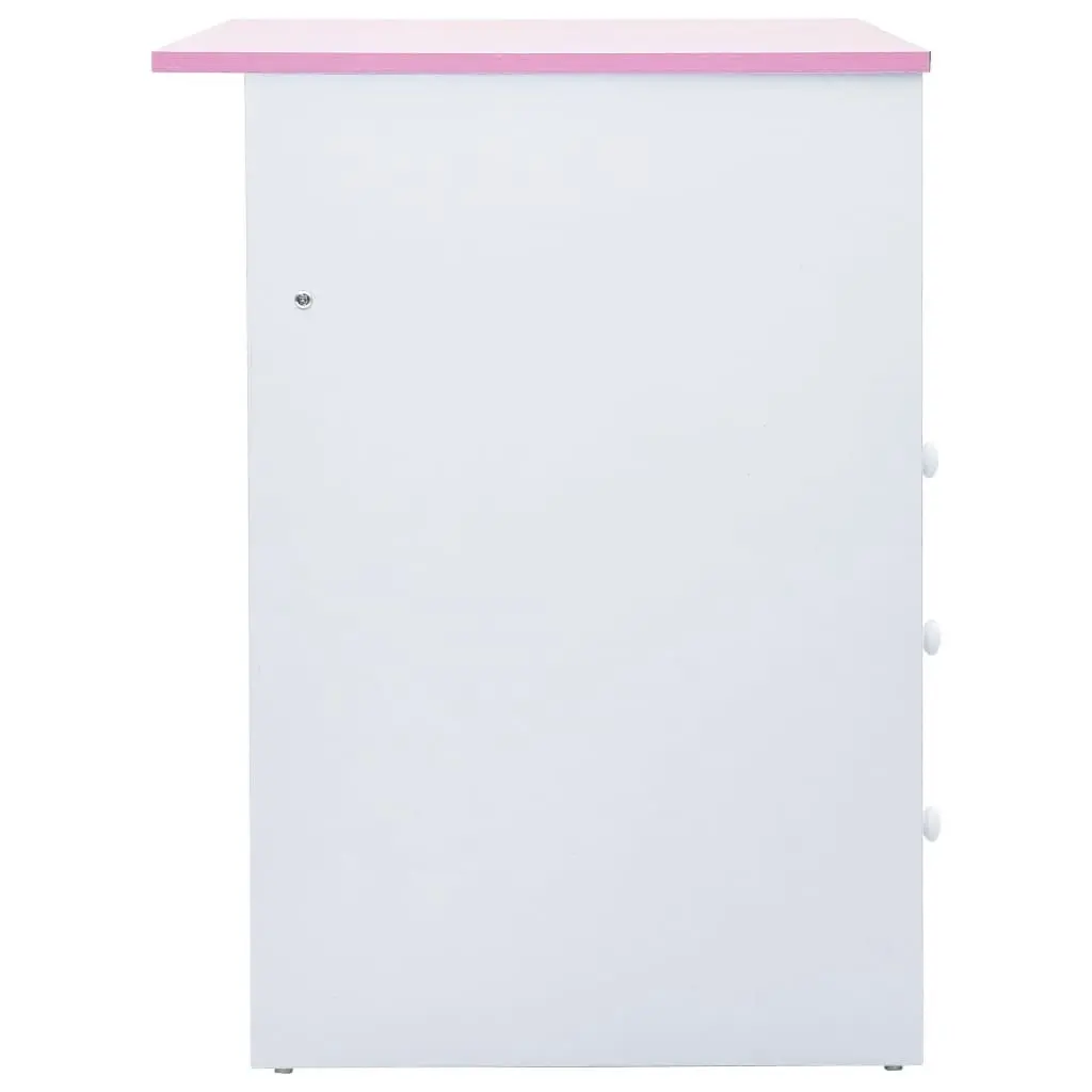 Children Drawing Study Desk Tiltable Pink and White 287447