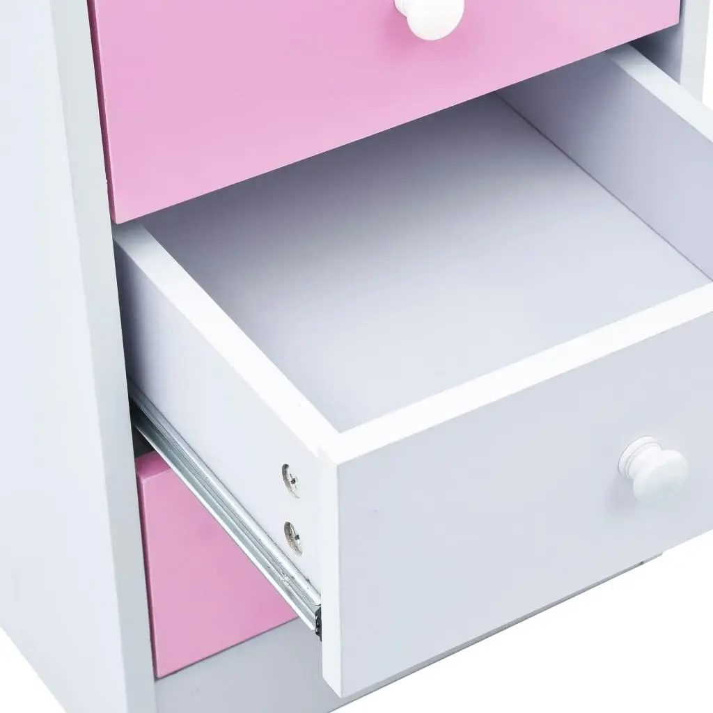 Children Drawing Study Desk Tiltable Pink and White 287447