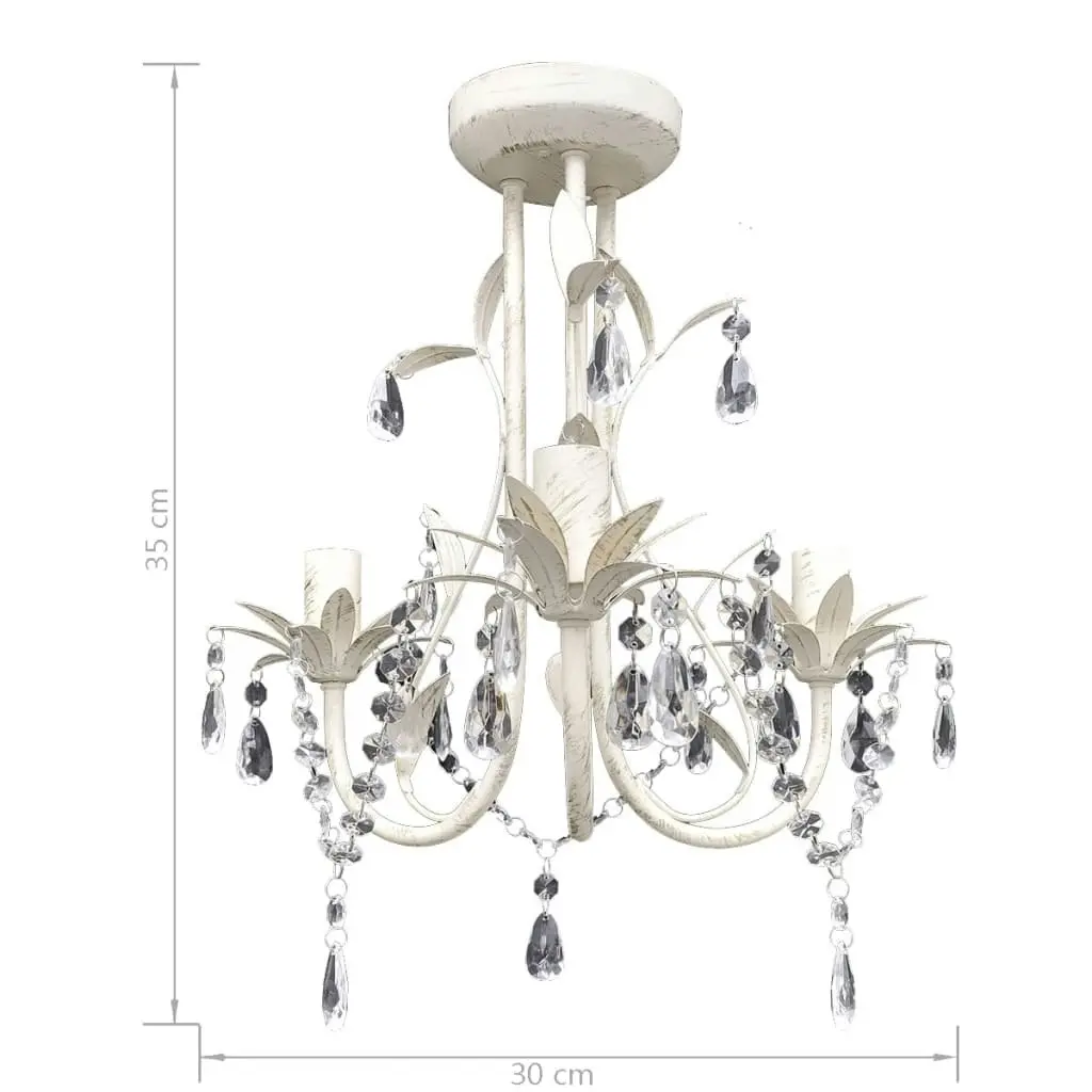 Crystal Pendant Ceiling Lamp Chandeliers 4 pcs Elegant White 278739