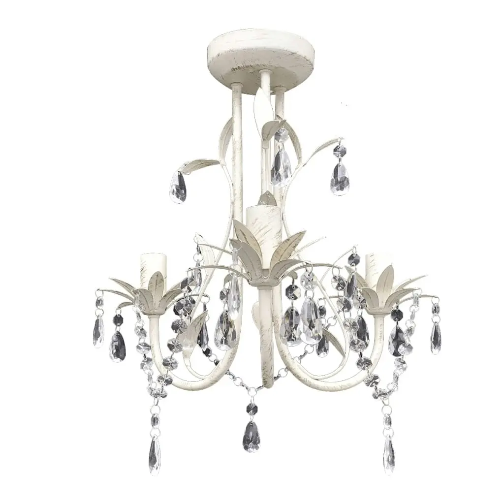 Crystal Pendant Ceiling Lamp Chandeliers 2 pcs Elegant White 278738