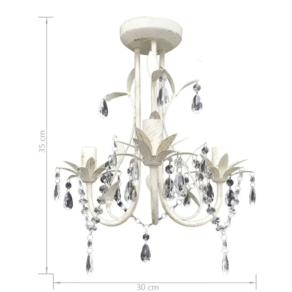 Crystal Pendant Ceiling Lamp Chandeliers 2 pcs Elegant White 278738