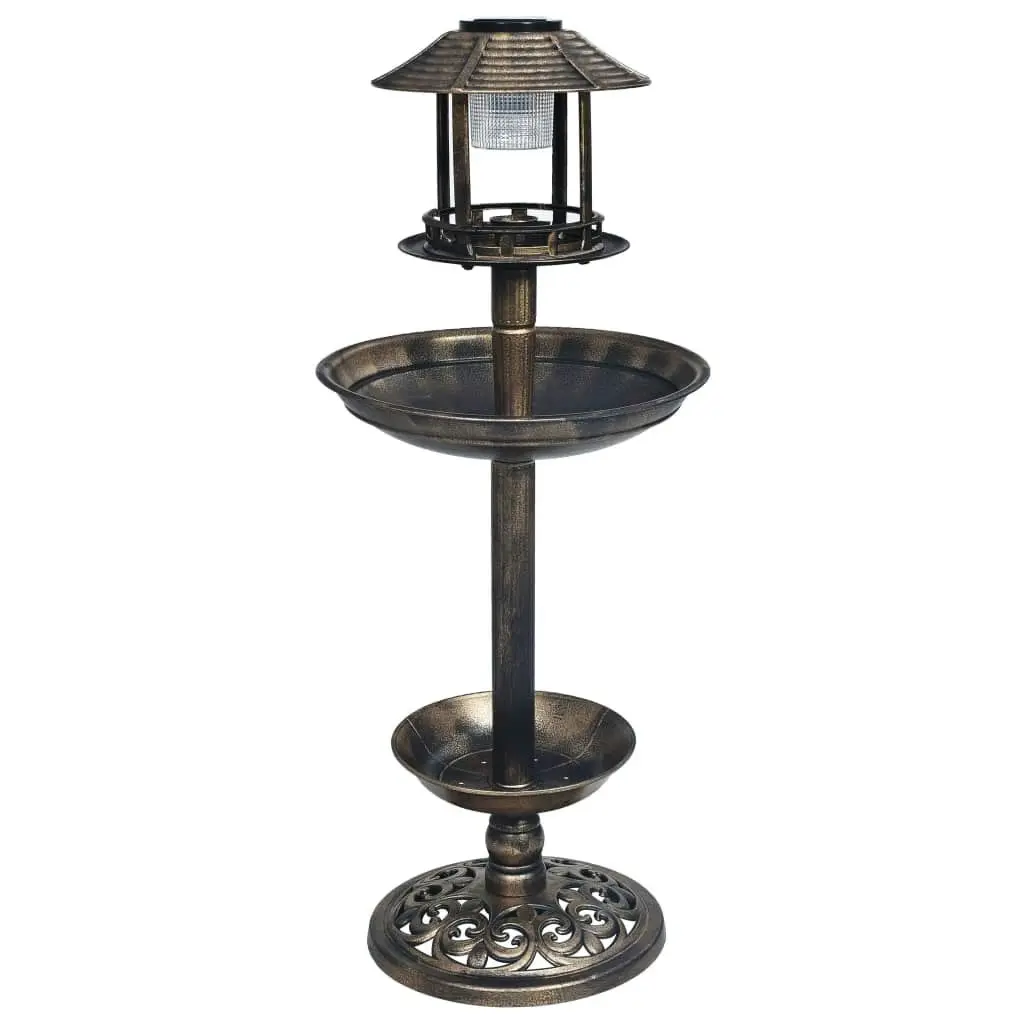 Decorative Birdbath with Solar Powered LED Lights Plastic 48221