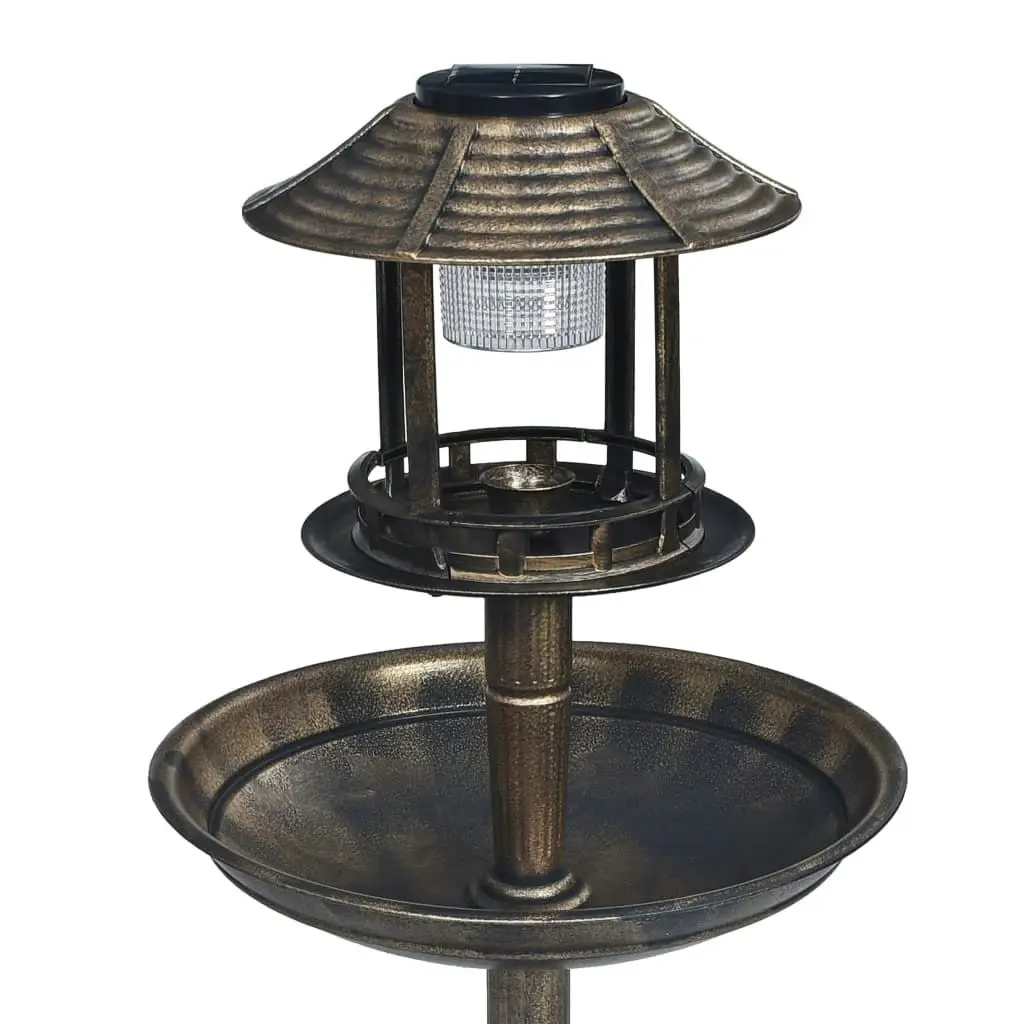 Decorative Birdbath with Solar Powered LED Lights Plastic 48221