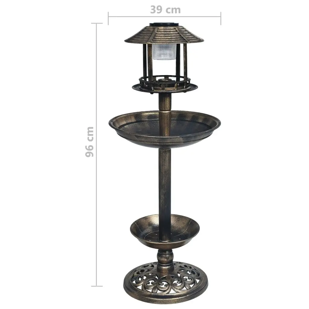 Decorative Birdbath with Solar Powered LED Lights Plastic 48221