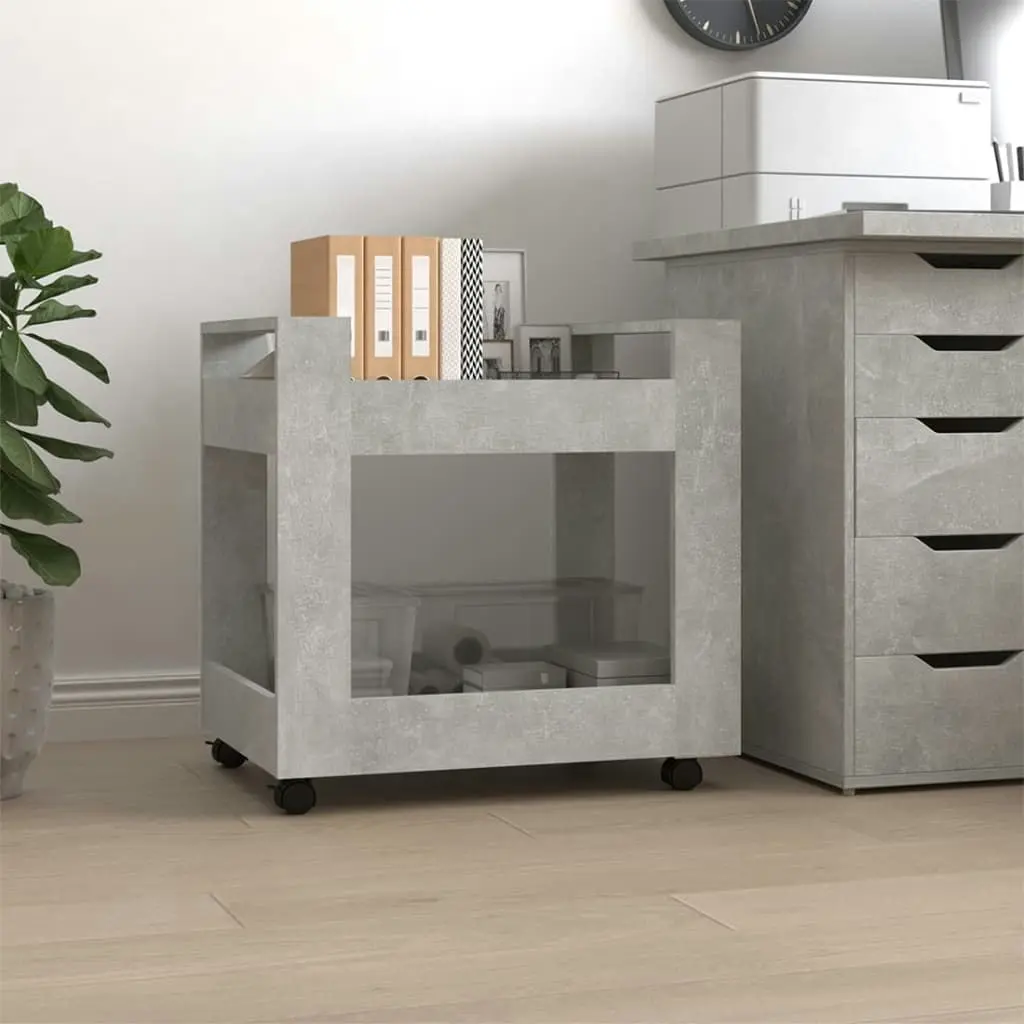 Desk Trolley Concrete Grey 60x45x60 cm Engineered Wood 816604