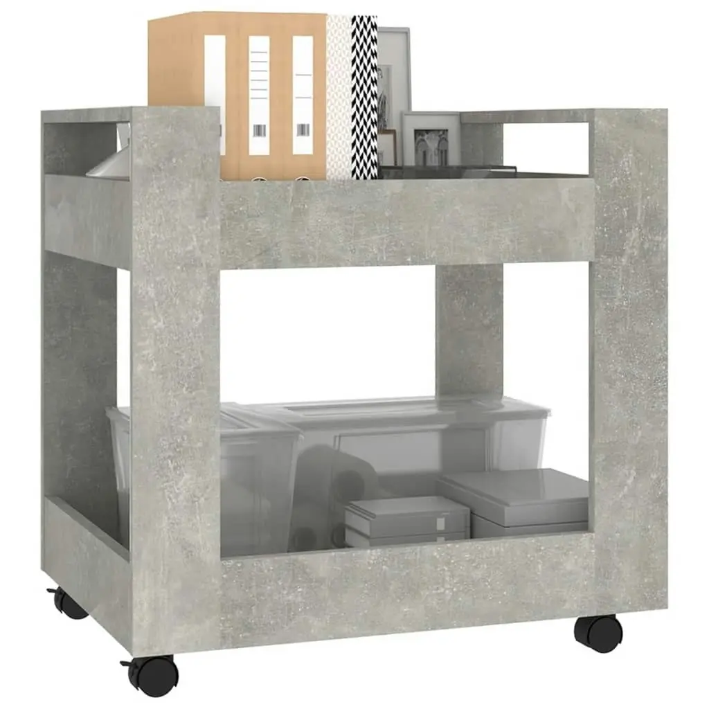 Desk Trolley Concrete Grey 60x45x60 cm Engineered Wood 816604