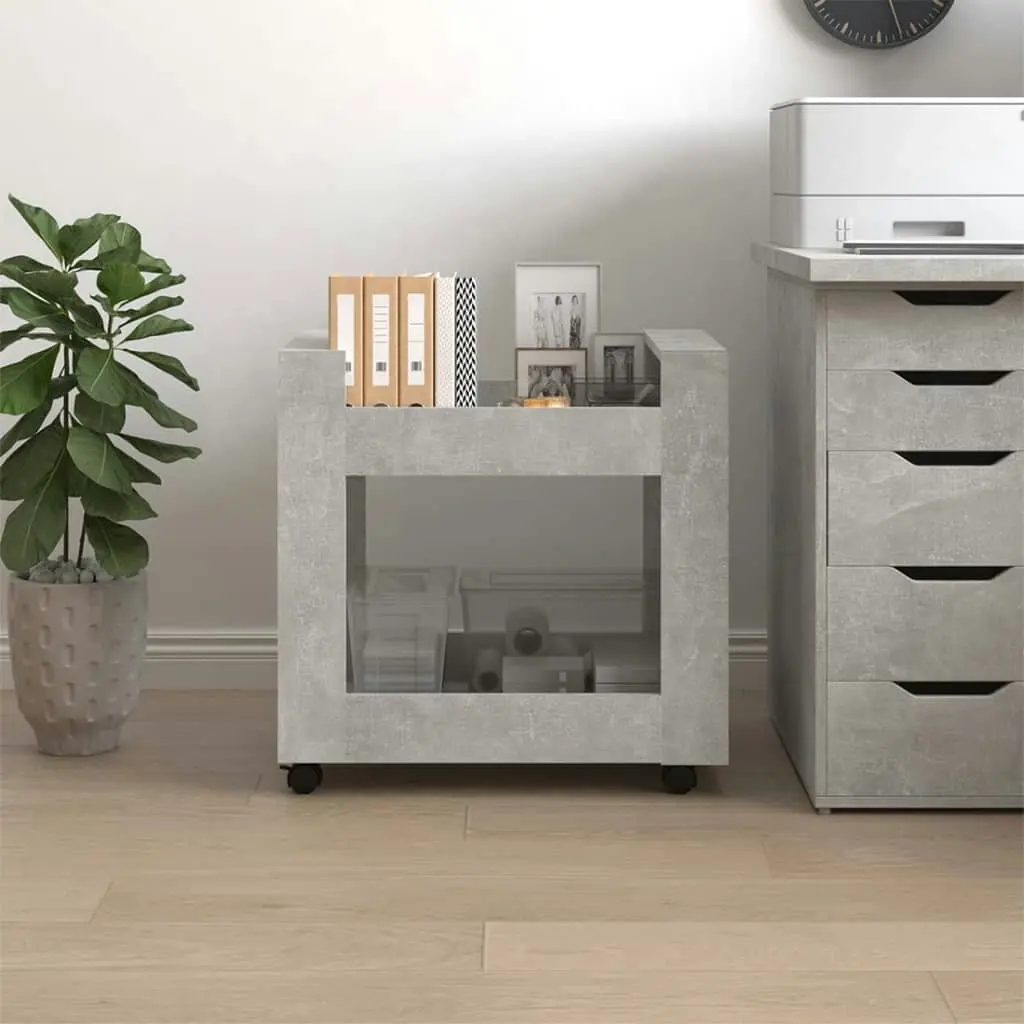 Desk Trolley Concrete Grey 60x45x60 cm Engineered Wood 816604